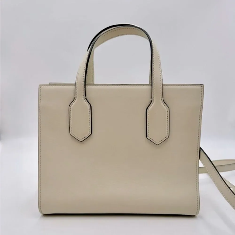 Auth Gucci Small Marmot Limited Edition Cream Leather 2way Tote Bag Preloved Ex+